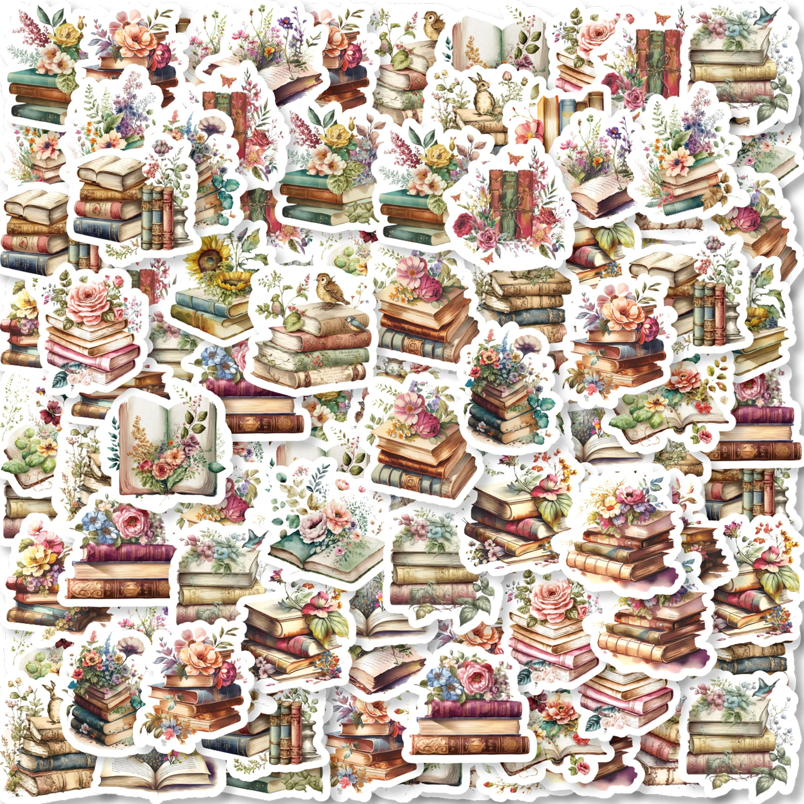 46 Uds libro en flores pegatinas de grafiti Vintage cuaderno decorado taza de agua maleta guitarra juguete clásico álbum de recortes calcomanías DIY