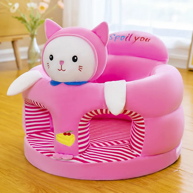 Lindo Sofá de Peluche para Bebés, Funda de Asiento, Silla de Aprendizaje para Sentarse, Silla de Alimentación, Cómoda y Lavable, Sin Relleno