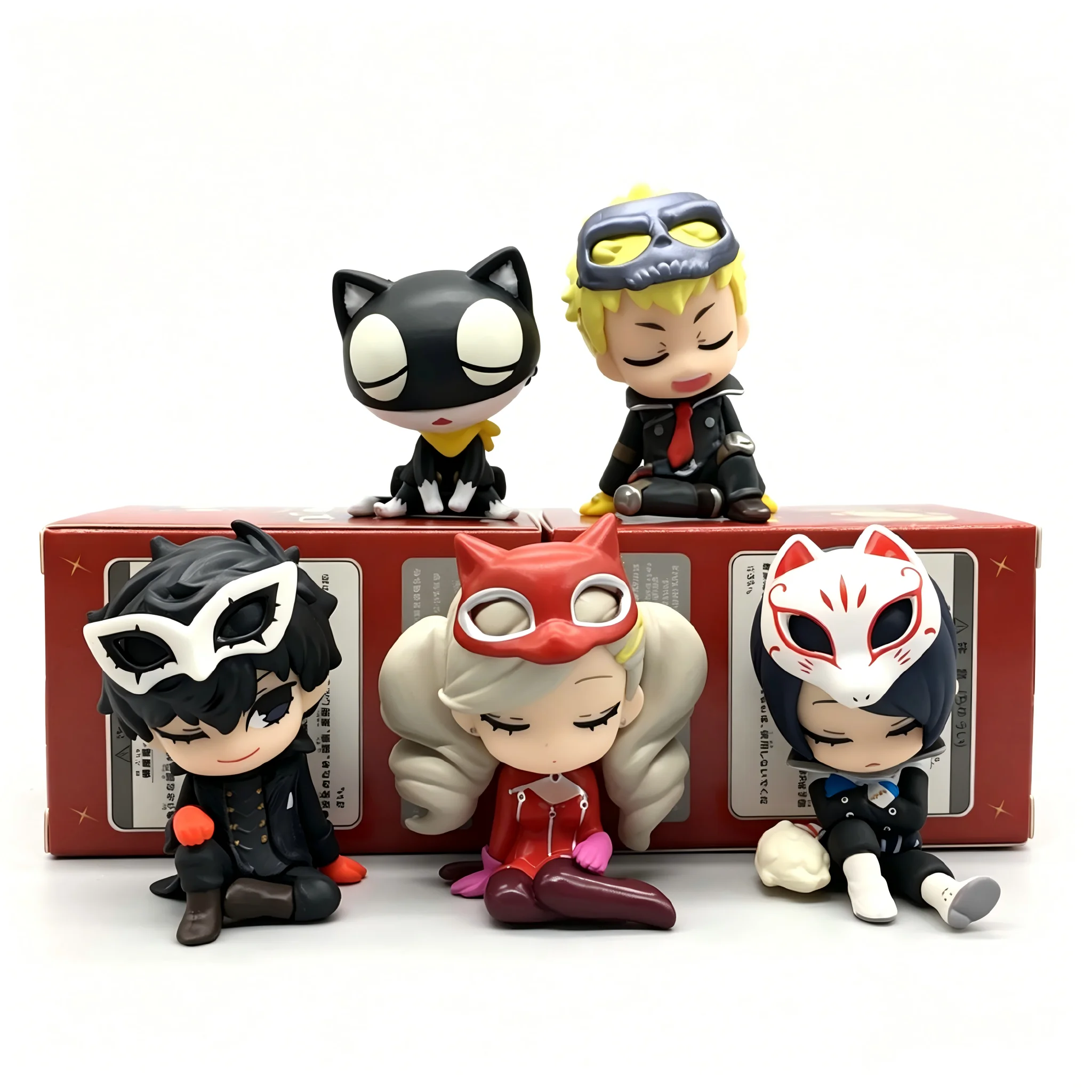 En stock: Caja sorpresa de juguete P5 Royal Edition - Figuras de colección de Joker, Mona, Skull, Panther, Fox (Sentados uno al lado del otro)