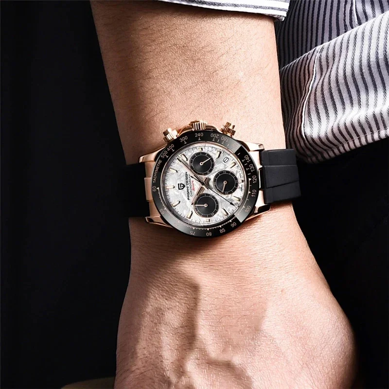 Reloj de Pulsera de Cuarzo Original Nuevo PAGANI DESIGN PD-1664 / PD-1644 con Movimiento VK63 Japonés, Zafiro, Resistente al Agua, Cronógrafo, Reloj para Hombre