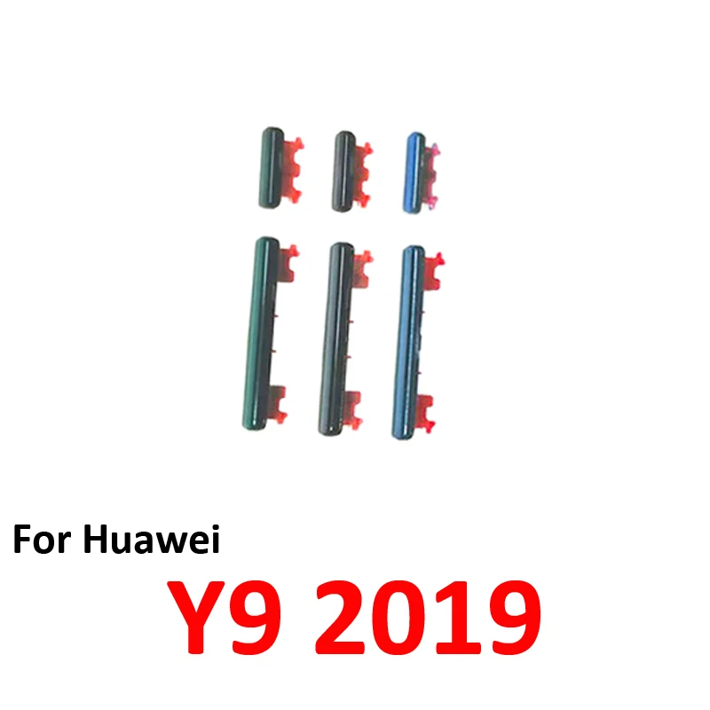 Para Huawei Y9 2019, Nuevo Botón de Encendido/Apagado y Volumen, Tecla Externa Interna, Cable Flexible, Piezas de Repuesto, Negro, Verde, Azul