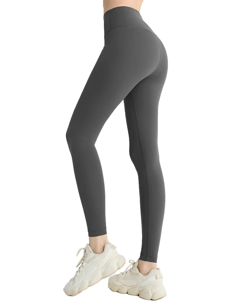 Mallas de Yoga con sensación desnuda para mujer, mallas deportivas de cintura alta para levantamiento de cadera, pantalones para correr y ciclismo, mallas deportivas transpirables