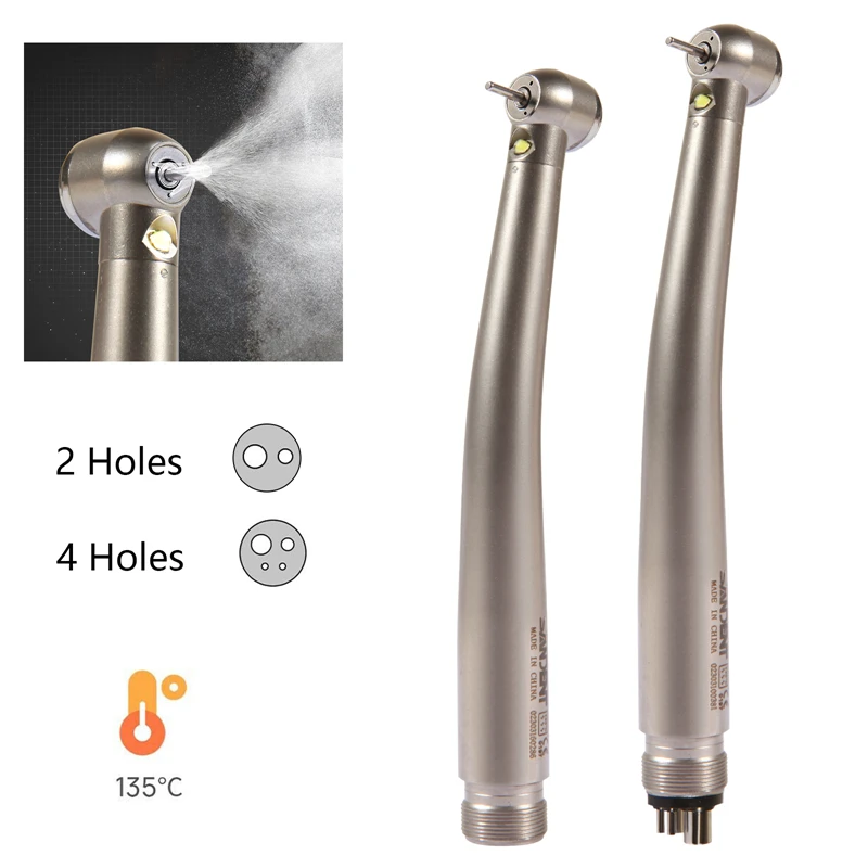 Turbina dental LED NSK de alta velocidad con generador de energía, triple spray interno, 2/4 orificios y botón pulsador