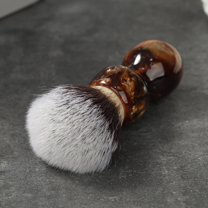 YAQI Caramel Cat's Whisker Pelo sintético Pincel de afeitar húmedo para hombre