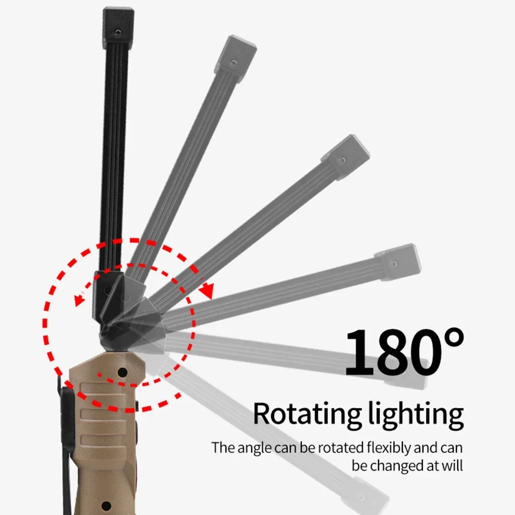 Linterna plegable COB, luz LED de trabajo, gancho colgante, 7 modos, linterna magnética recargable por USB, luz de Flash de trabajo portátil