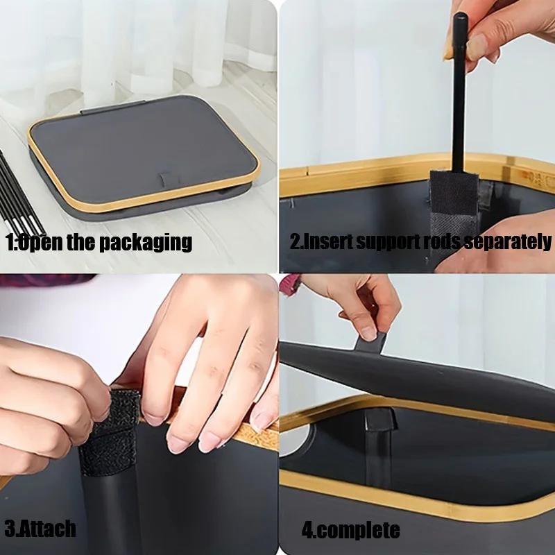 Cesta para ropa sucia con tapa y bolsa interior, cesta para la colada de 100 litros, cesta para la colada plegable con bolsa interior desmontable, 1 ud.