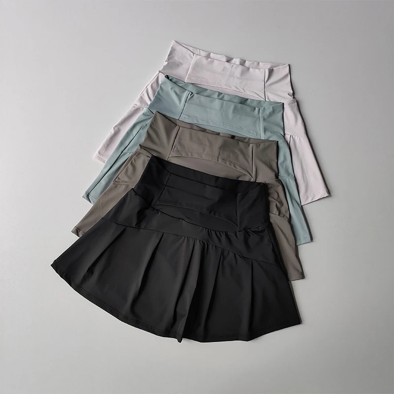 Falda corta deportiva de cintura alta para mujer, faldas deportivas de secado rápido para Fitness, Yoga, correr, tenis, Golf