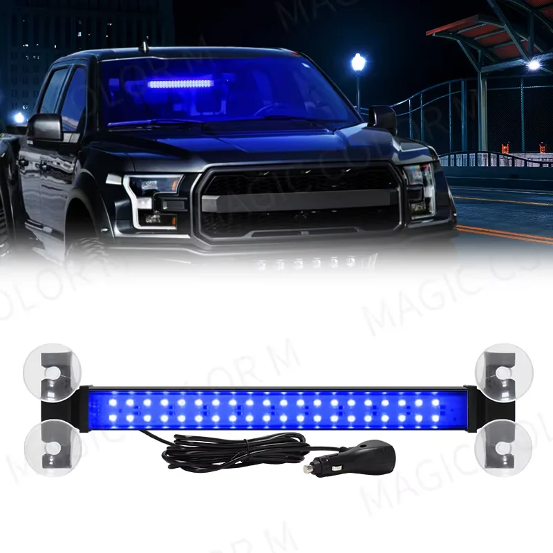 Luz Estroboscópica de 40 LED, Lámpara de Advertencia Delantera, Barra para Parabrisas de Auto, Luz Intermitente de Tráfico, Amarillo/Blanco, Accesorios para Auto, 12V-24V