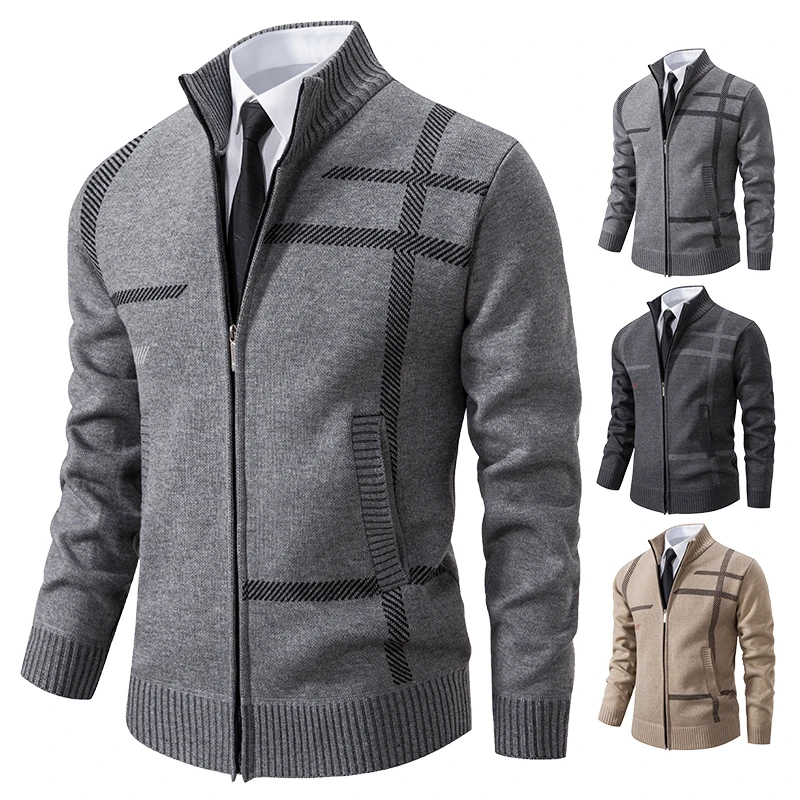 Cárdigan de punto para hombre, camisa de pie, abrigo informal, ropa de primavera y otoño, novedad de 2023