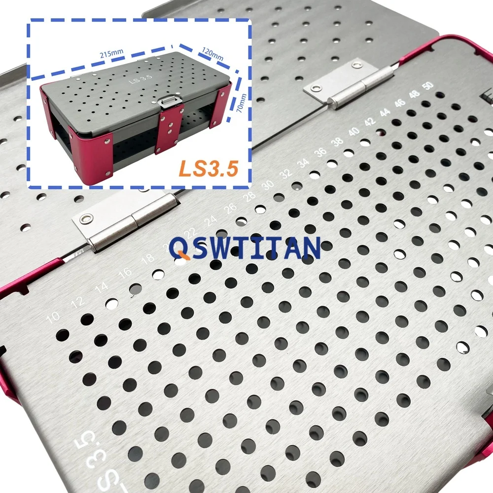 Caja de tornillos ortopédicos para instrumentos quirúrgicos veterinarios, contenedor de tornillos de bloqueo, caja de esterilización 3.5/2.7mm