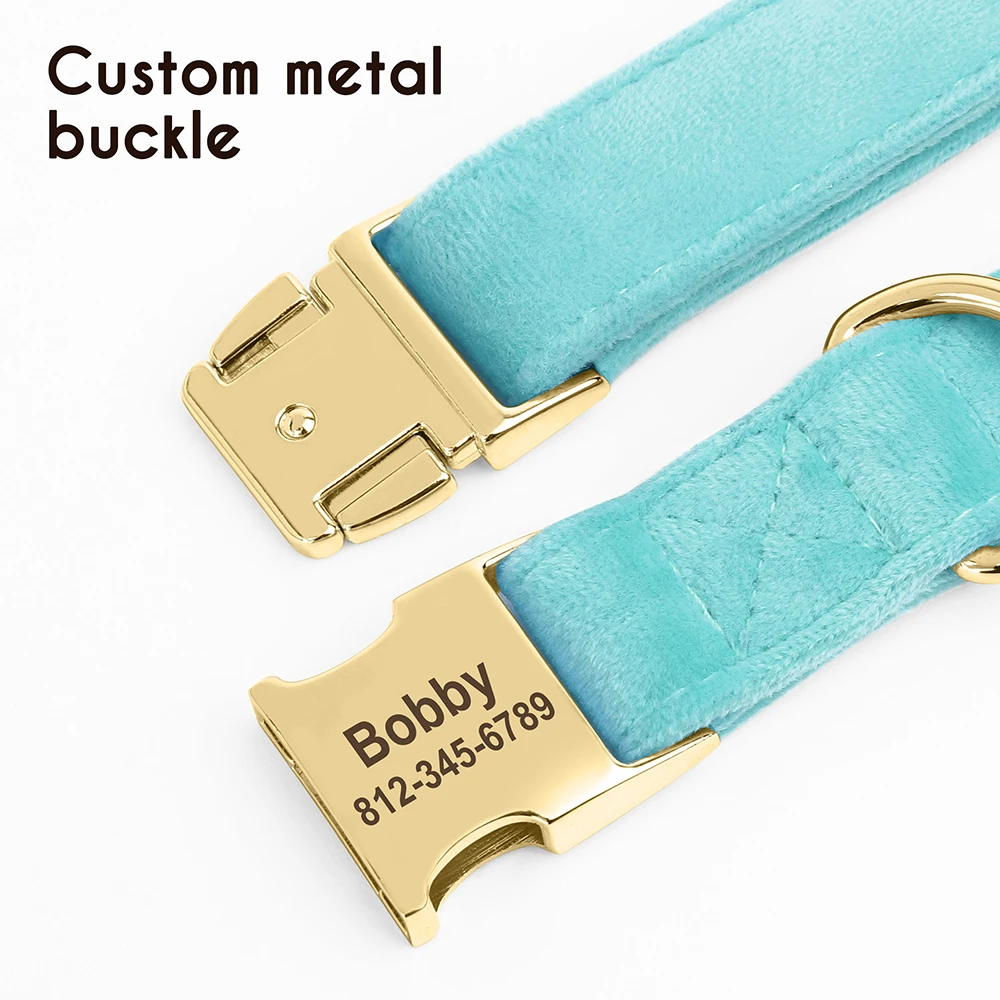 Collar personalizado para perros pequeños, medianos y grandes, collares con placa de identificación para cachorros y mascotas suaves grabadas personalizadas para Pug Bulldog Francés S-L