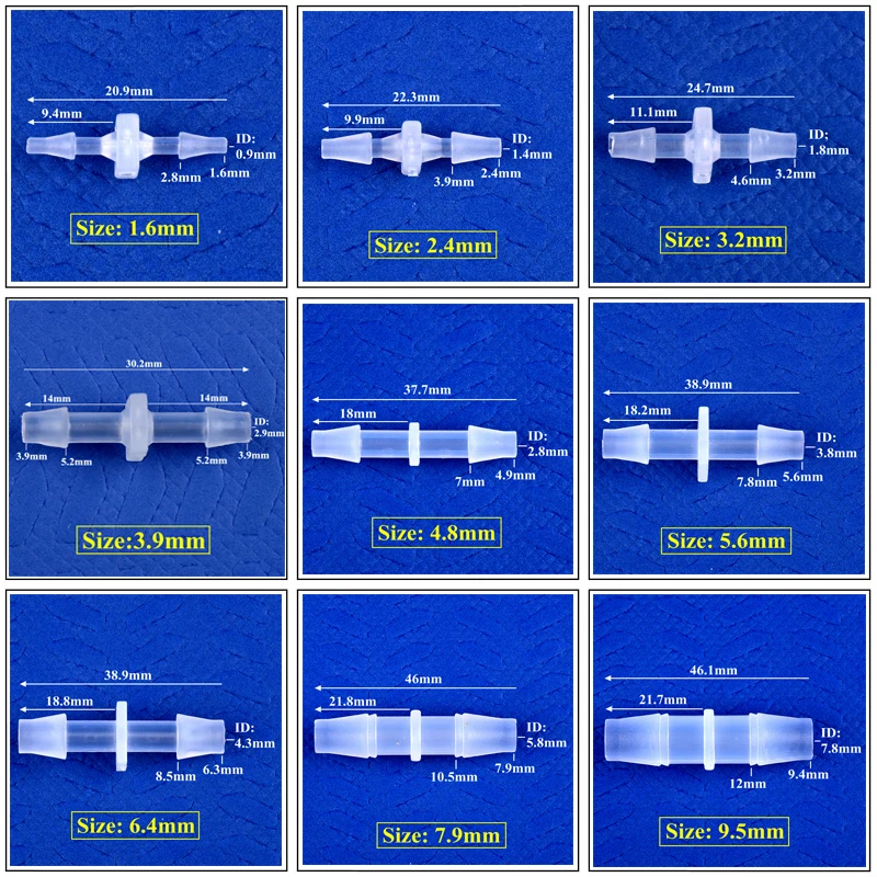 5 ~ 200 Uds 1,6 ~ 15,8mm conectores directos de diámetro igual tanque de acuario bomba de aire manguera aireadora junta de Pagoda accesorios de tubería de agua de riego