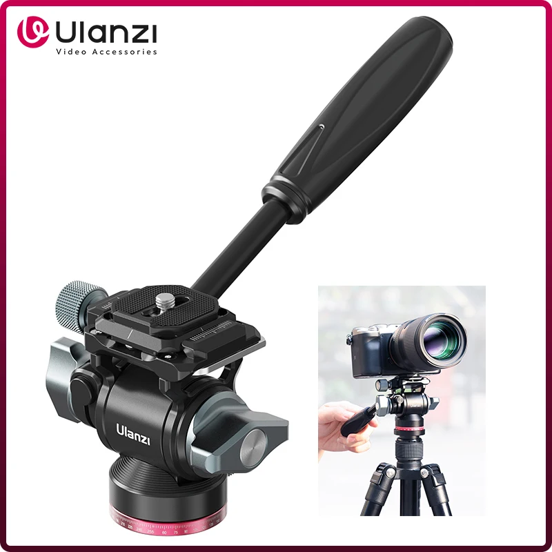 Ulanzi-Cabezal de bola hidráulica fluida para U-190, trípode panorámico para cámara de vídeo DSLR, con mango Arca, para monopié