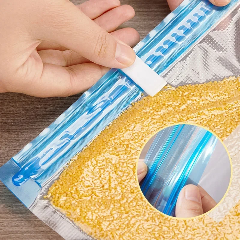 Bolsas selladoras al vacío reutilizables, bolsa de almacenamiento de alimentos, bolsa selladora de alimentos para verduras al vacío para el hogar con Clips de sellado de bomba manual, 5/10 Uds.