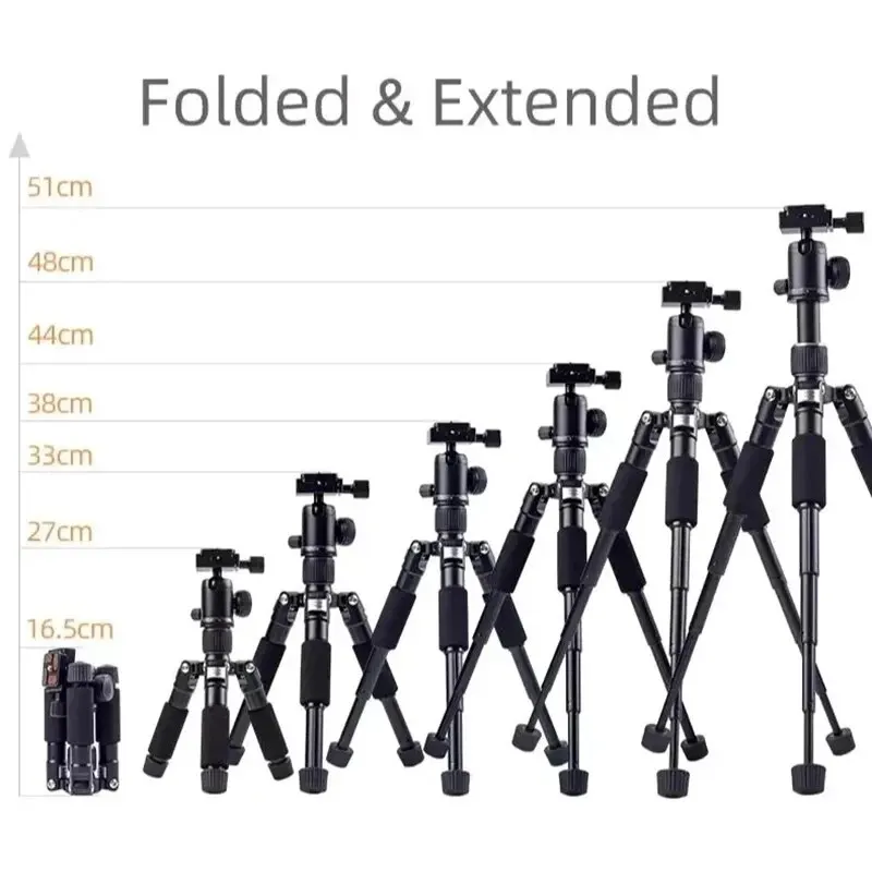 Trípode portátil FM5S, soporte de viaje ligero, Mini trípode de vídeo de sobremesa con cabezal de bola de 360 grados para cámara DSLR SLR