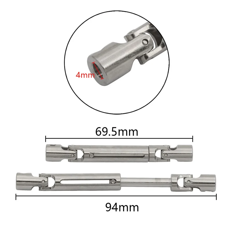 Eje de transmisión de acero MN82 LC79 MN78, eje de transmisión CVD con manguito de eje de 3Mm a 4Mm para MN-78 Cherokee MN 82 1/12 RC, actualización de Metal para coche