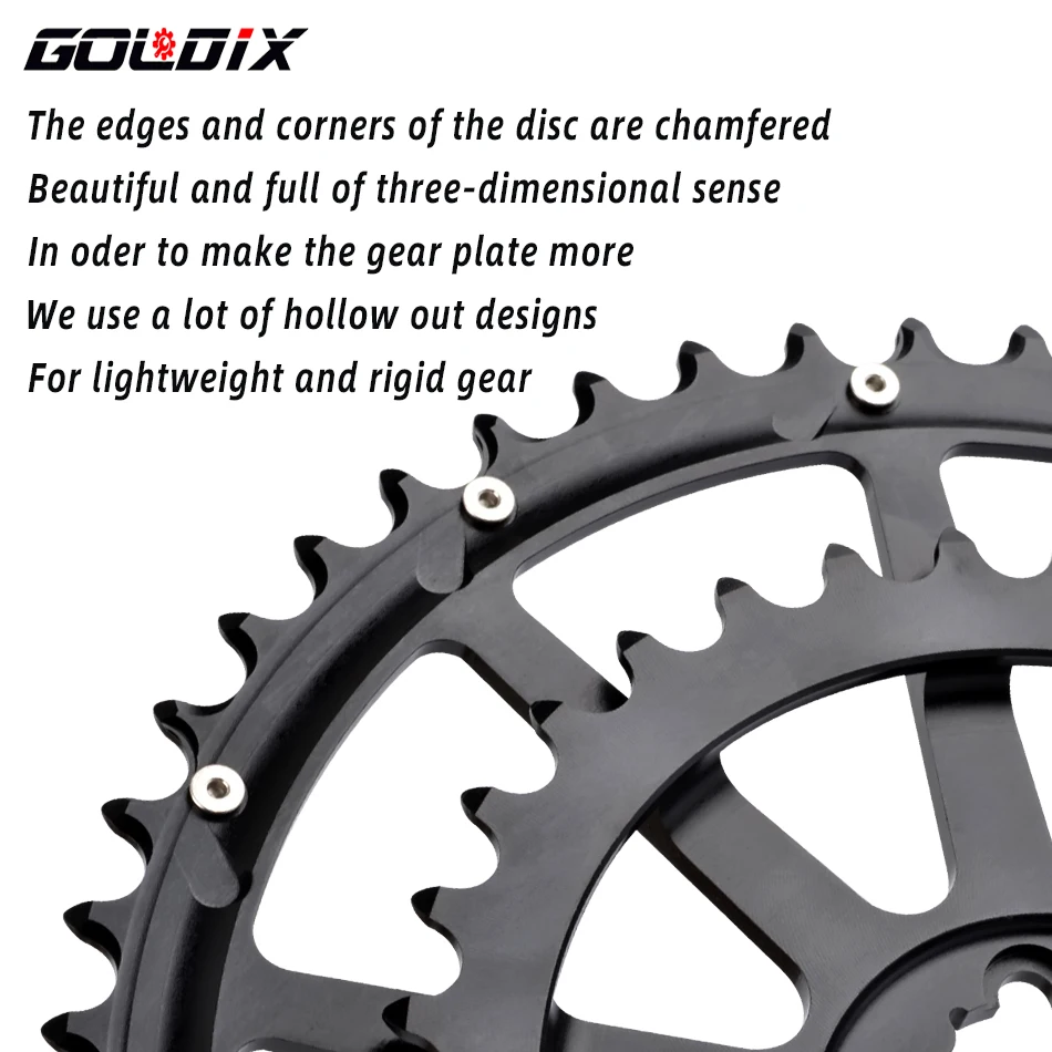Plato doble GOLDIX de 22/20 velocidades 50-34T 52-36T 53-39T rueda dentada de montaje directo para manivela de bicicleta de carretera de 20/22 velocidades