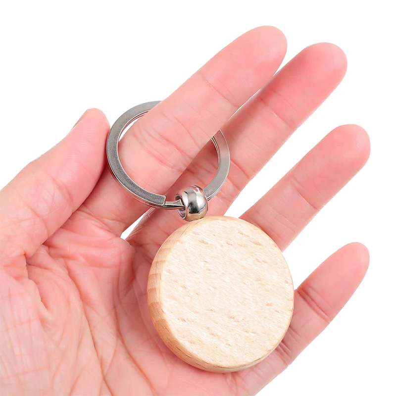 40 Uds. Llavero de madera sin terminar en blanco llavero de madera etiqueta para llave para manualidades de regalo DIY