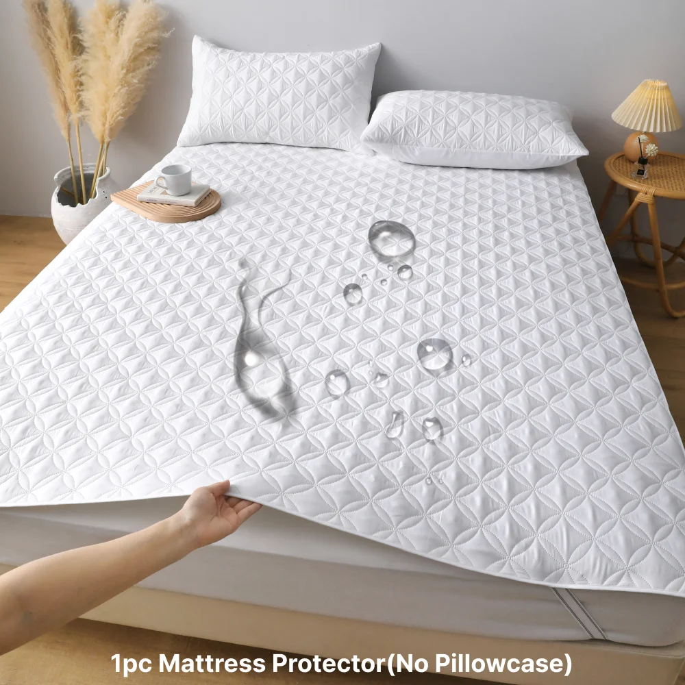 Funda protectora de colchón impermeable con banda elástica, almohadilla de colchón suave y transpirable para cama gris/blanco/verde/azul