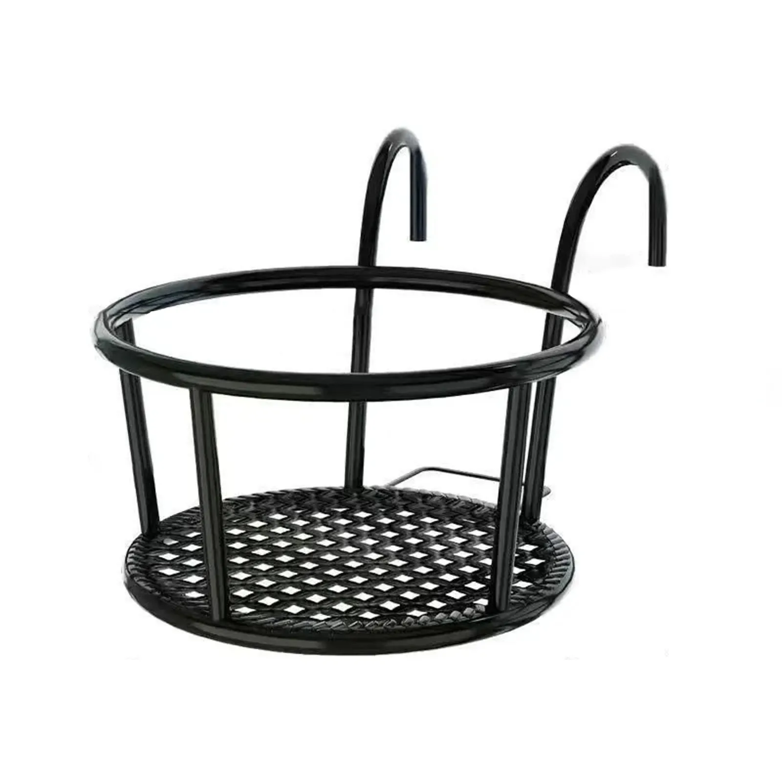 Maceta de hierro montada en la pared para balcón, soporte redondo para plantas colgante para exteriores, decoración de jardín resistente a prueba de herrumbre, 1 Uds.