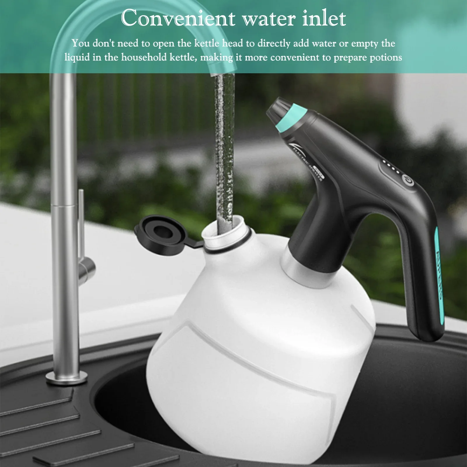 Botella de Spray eléctrica para plantas, rociadores automáticos de 0,9/1/1.5/2L, boquilla ajustable con carga USB de 2000mAh, herramienta de jardín