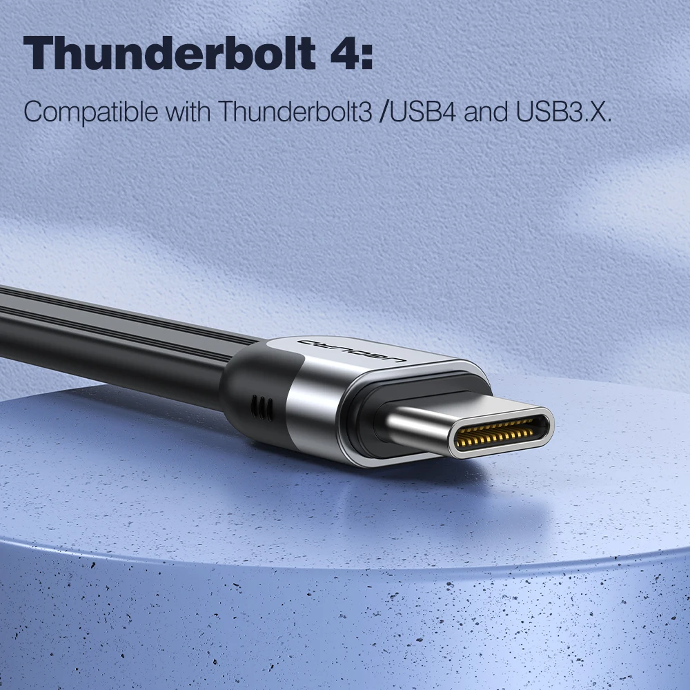 UGOURD 40Gbps Thunderbolt 4 USB C Cable de función completa Cable plano USB4 con fecha 0,15 m 1m 8K PD 240W Cable para Thunderbolt3 iPhone SSD