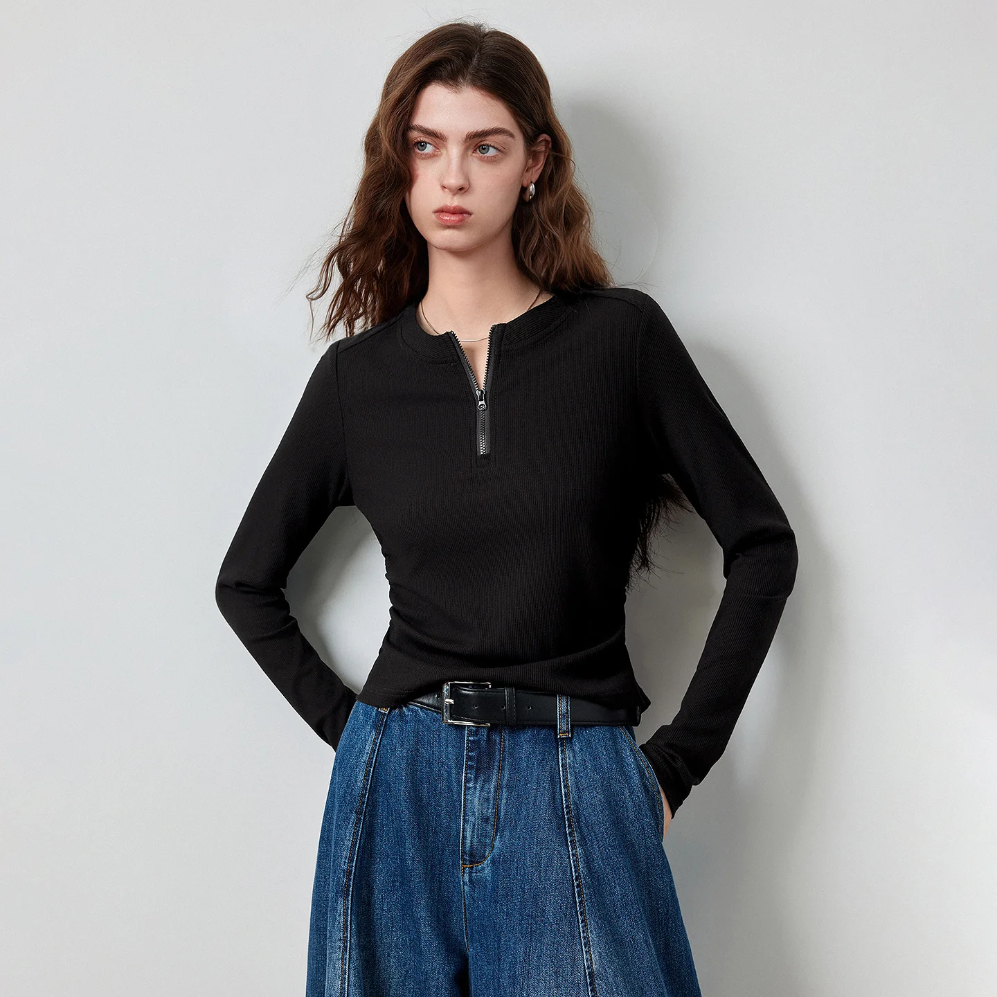 TOYOUTH Camiseta interior de manga larga antibacteriana 5A para mujer, nueva colección otoño 2026, licra elástica, ajuste ceñido, moldea la cintura