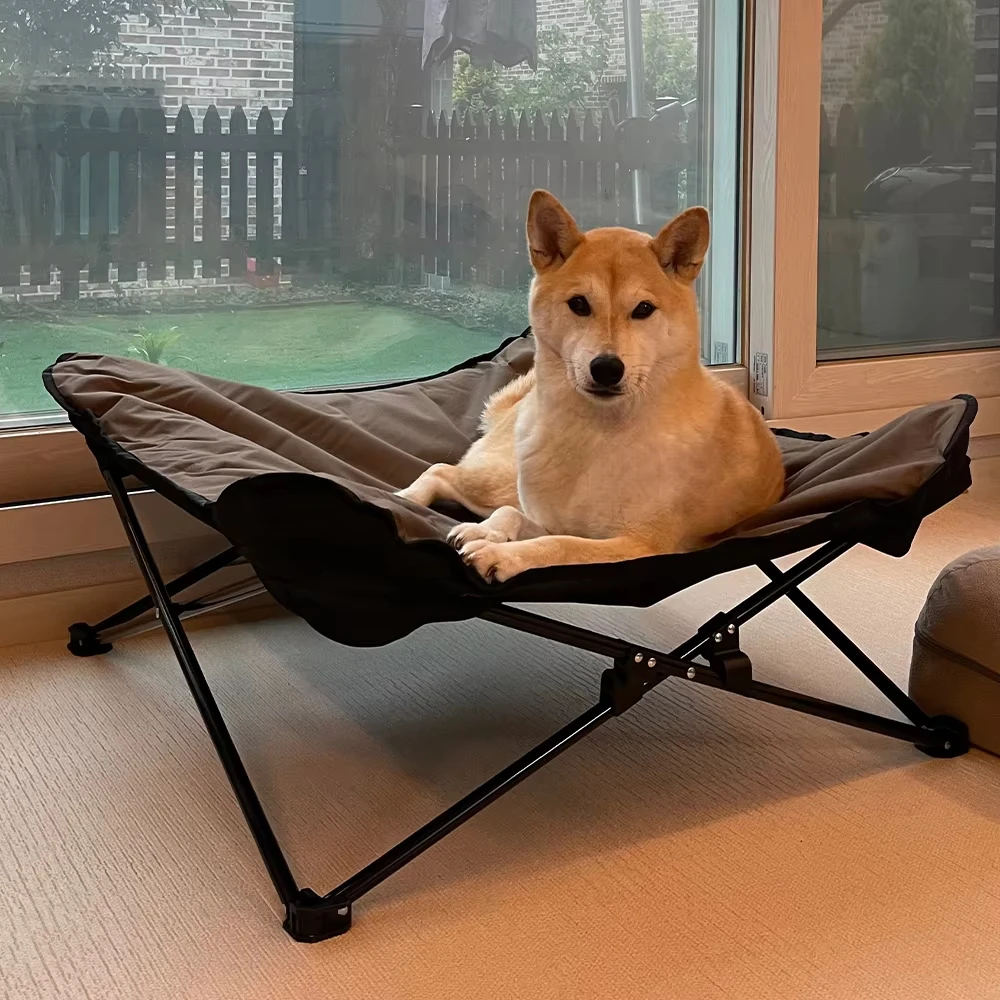 Cama de acampada para mascotas desmontable y lavable, cama con estructura de hierro para perros, perrera plegable portátil para acampar para todas las estaciones