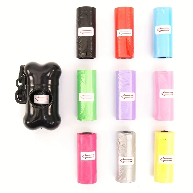 Bolsas para excrementos de perro con estampado de pata de dibujos animados de Color aleatorio, bolsas para excrementos de mascotas, bolsas para residuos de perros a prueba de fugas, suministros para mascotas