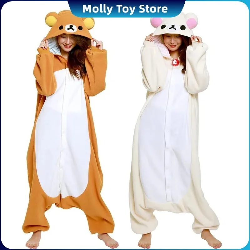 Pijama Kigurumi de Oso Rilakkuma Kawaii para Adultos, Mono de Anime, Pijama de Personaje de Dibujos Animados Kawaii, Pijama de Anime