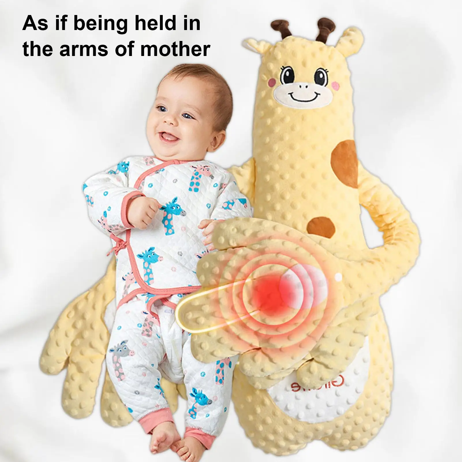 Muñeco para dormir para bebé con control remoto de palma calmante, 3 almohadas eléctricas ajustables para mano de bebé, palmaditas calmante para niños pequeños