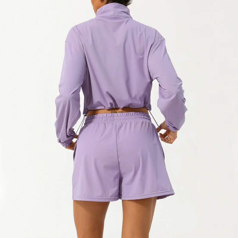 Traje de correr al aire libre para mujer, conjunto de Yoga de dos piezas, transpirable, secado rápido, ropa deportiva de entrenamiento, Color sólido, Verano