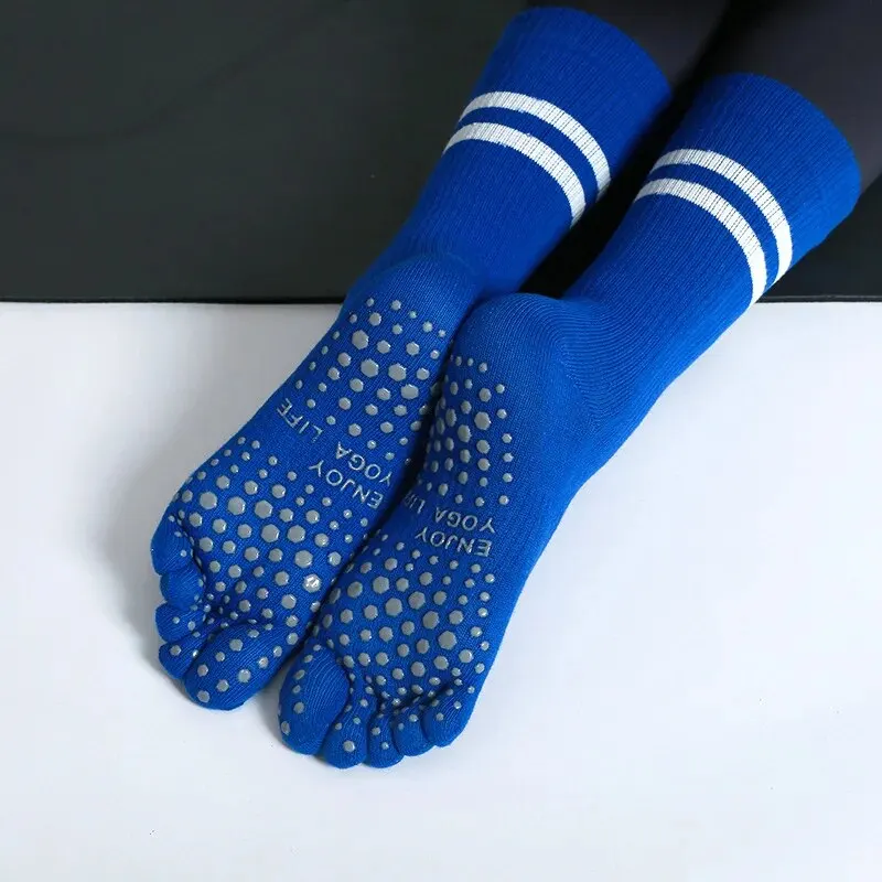 Calcetines de Yoga transpirables para mujer, calcetines deportivos antideslizantes de cinco dedos para Pilates, calcetines de algodón para Fitness, baile, Ballet, suelo interior