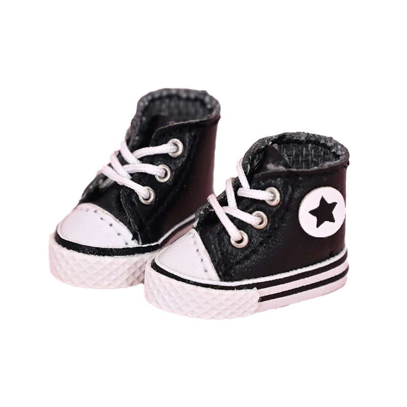 Ob11 Zapatos de muñeca de cuero con forma de estrella, zapatos informales de tacón alto con cordones para Penny, Ob11, Obitsu 11, Holala, Gcs, 1/12bjd