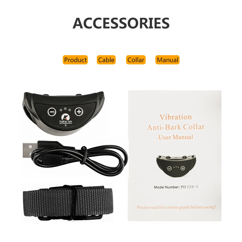 Dispositivo antiladridos para perros, Collar de entrenamiento con vibración para mascotas, recargable, sin descargas estáticas, Control de perros, Collar impermeable para perros
