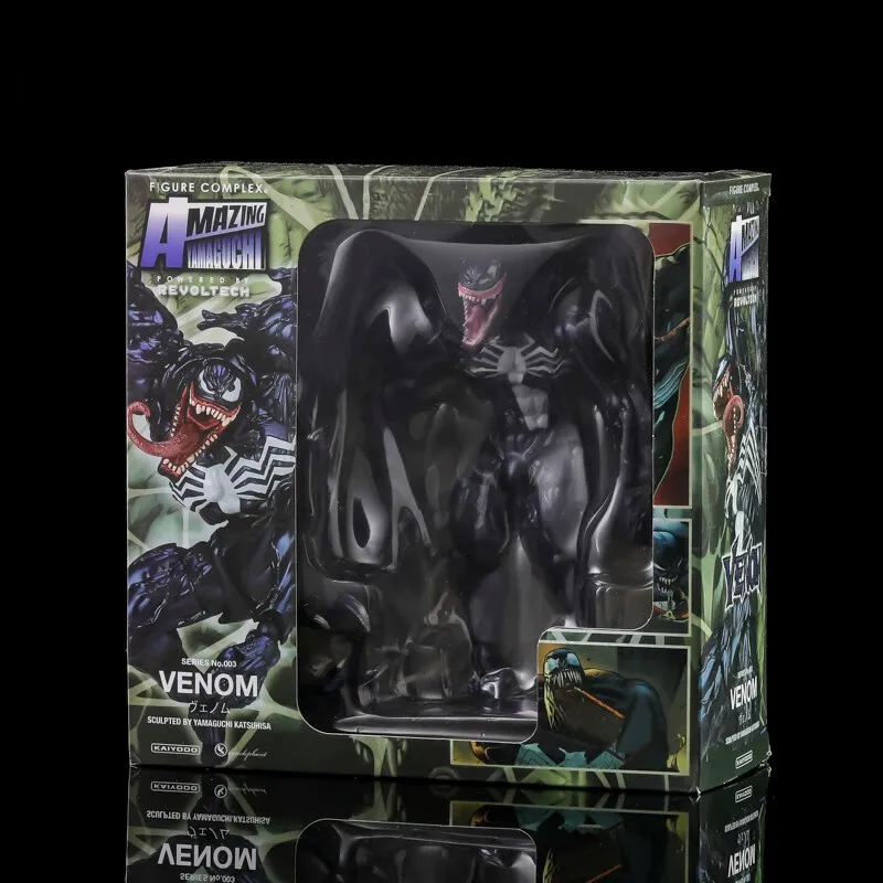 Figura de Acción de Spider-Man Venom Carnage de YAMAGUCHI, Estatua con Articulaciones Móviles y Rostro Reemplazable, Modelo de Muñeca Coleccionable