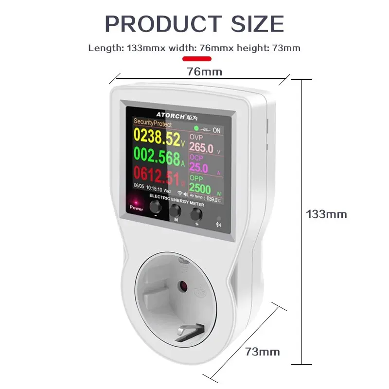AC85-265V 16A Tuya WIFI enchufe inteligente vatímetro Digital consumo de electricidad energía Kwh con interruptor medidor de energía