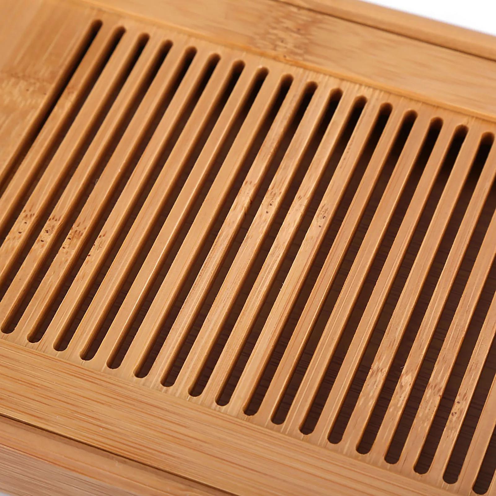 Bandeja de bambú para mesa de té, bandeja china de alta calidad de 25x14x3cm, tabla de té para el hogar, drenaje de agua, accesorios para mesa de servicio de té