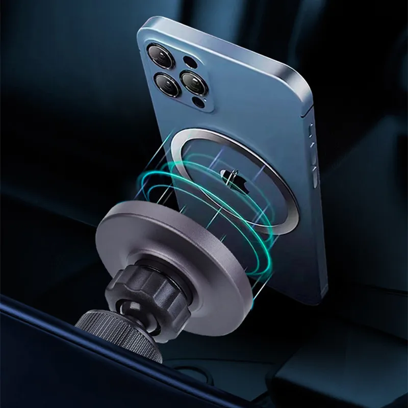 Cargador de inducción magnética de 15W, carga inalámbrica rápida para vehículo y coche, soporte para salpicadero Samsung iPhone 15 Magsafe Macsafe