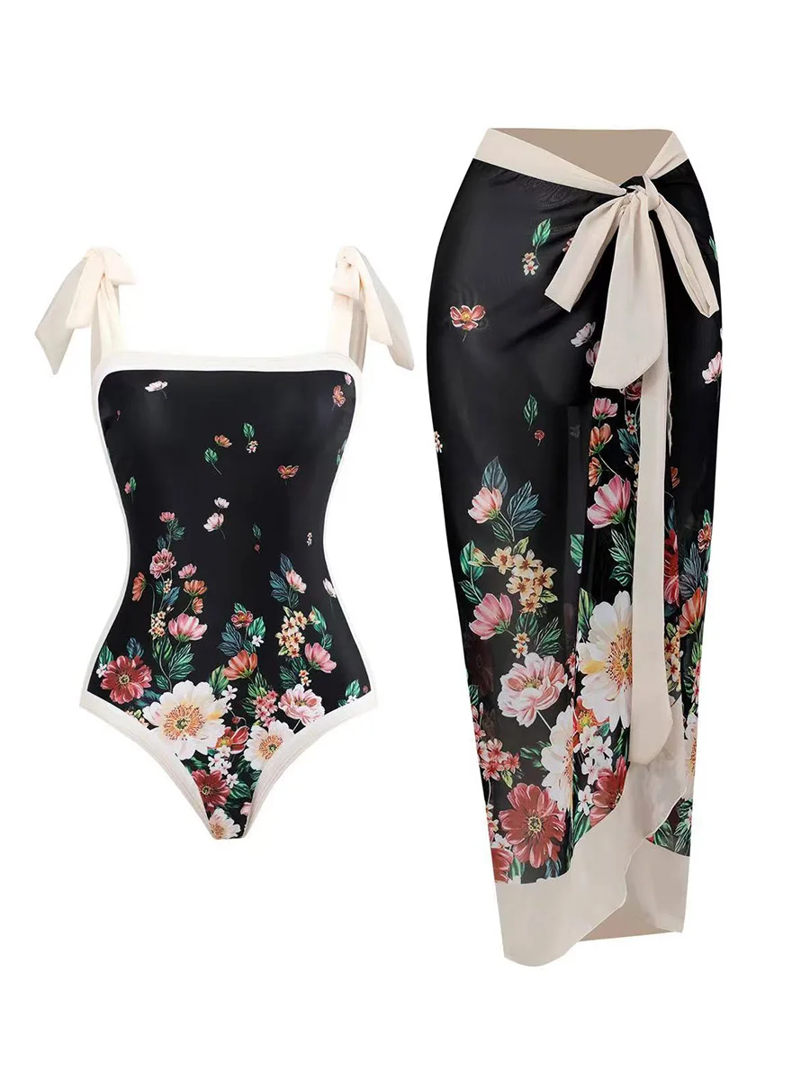 Traje de baño de una pieza con falda ventilada y relleno, sexy, para mujer, 2026, para natación, verano, playa, body