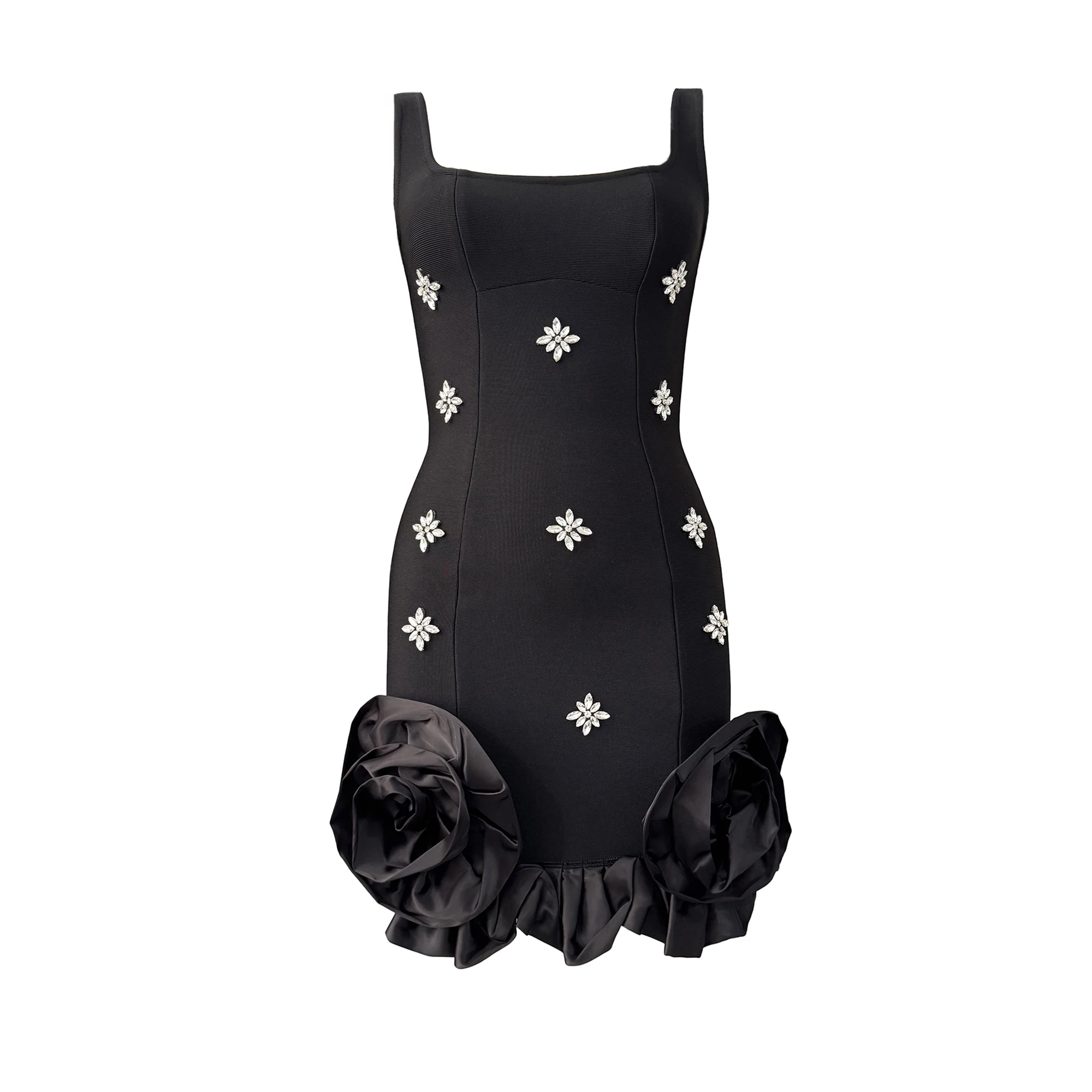 Ropa de verano con volantes para mujer, minivestido Sexy sin mangas con vendaje para fiesta y Club, novedad de 2025