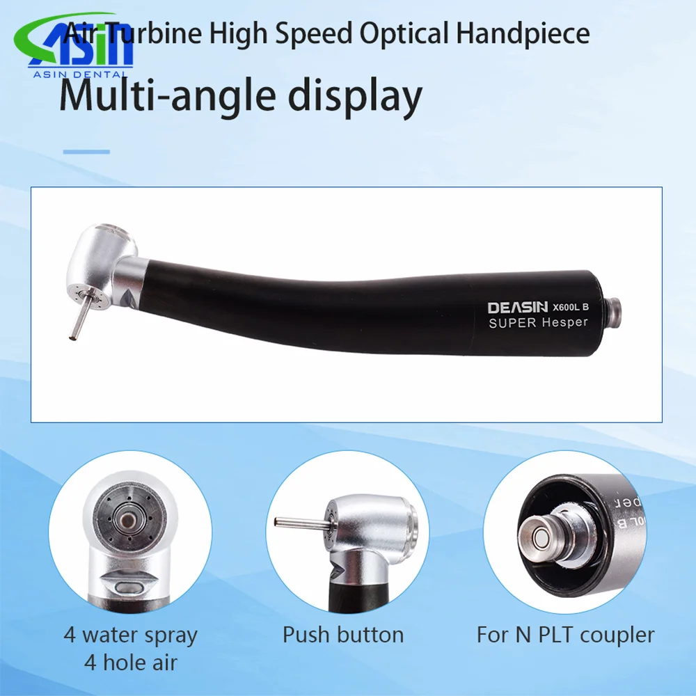 DEASIN Pieza de mano dental de fibra óptica con cabezal de torque, turbina de aire de alta velocidad y rodamiento cerámico, herramienta para dentista, para acoplador NSK X600L-B