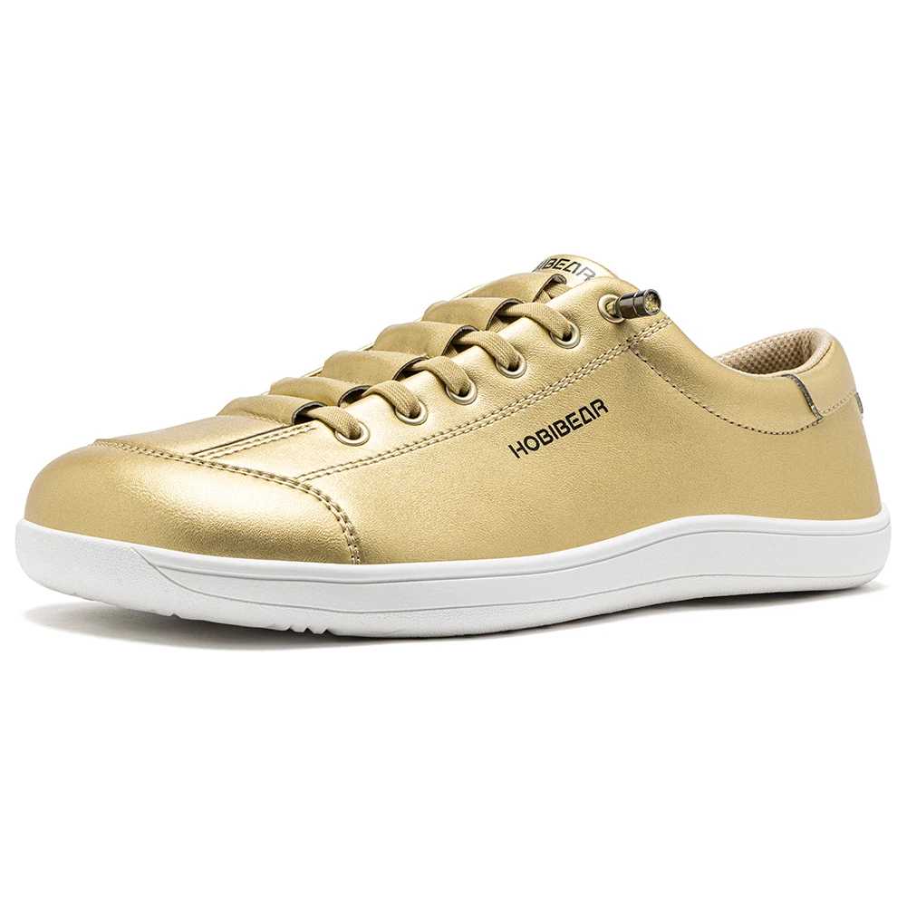HOBIBEAR, zapatos Unisex de punta ancha descalzos, zapatillas minimalistas de cuero Artificial para hombres y mujeres, zapatos para caminar sin cordones ajustables