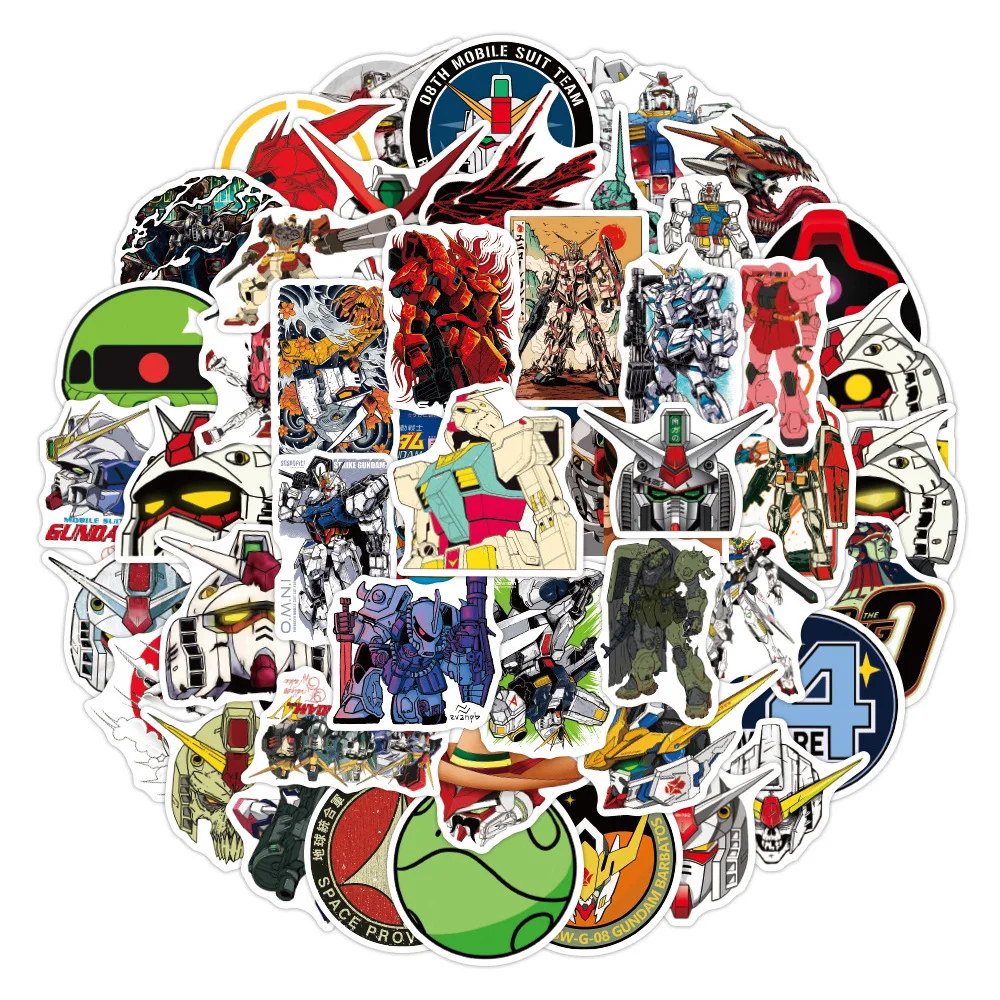 10/30/50CPS GUNDAM pegatinas de dibujos animados de Anime para niños DIY juguete Graffiti papelería funda de teléfono pegatina genial regalo de fiesta de cumpleaños para niños