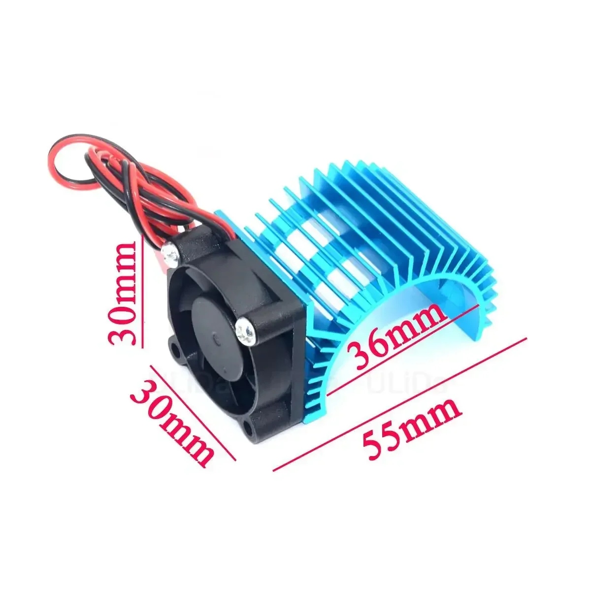 Cubierta del disipador de calor del motor + ventilador de refrigeración para WLtoys A959-B 144001 124019   HSP 1/8 1/10 RC Car 540 550 3650 Tamaño Disipador de calor del motor
