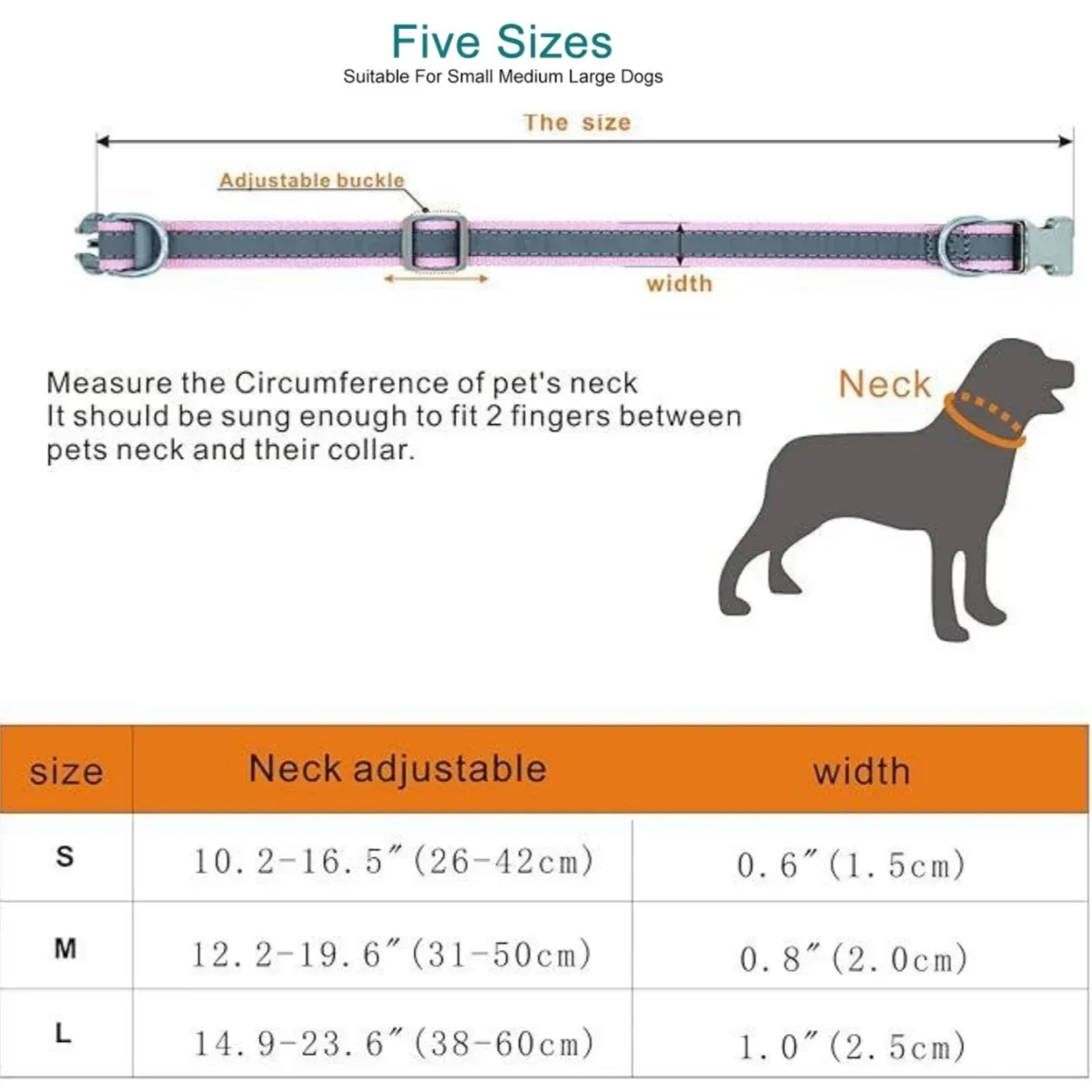 Collar de perro personalizado reflectante ajustable, collares de identificación personalizados con grabado gratis, Collar de cachorro duradero para perros pequeños, medianos y grandes