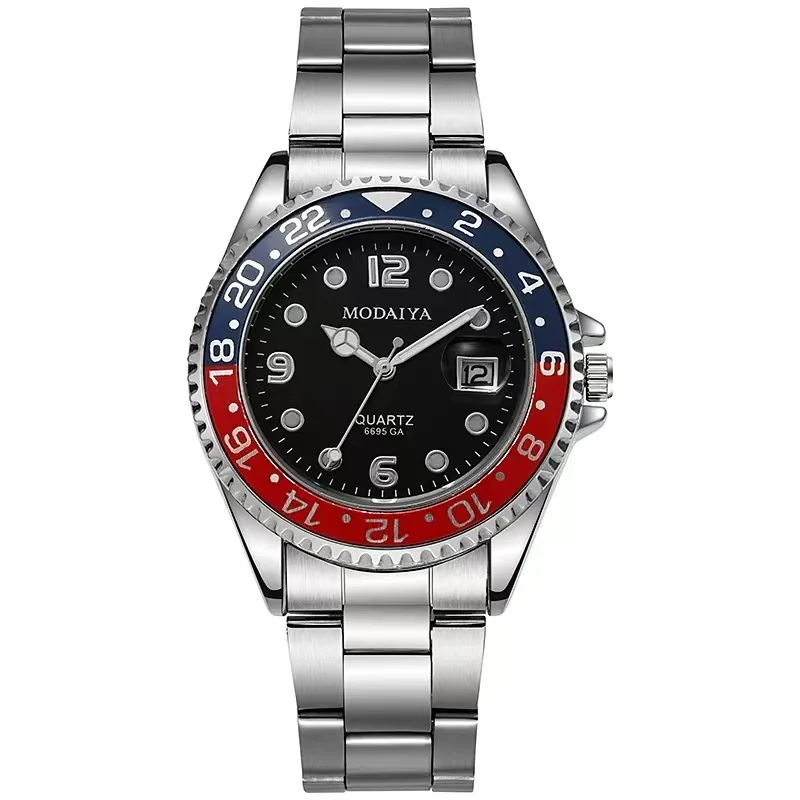 Relojes de moda para hombre con fecha, reloj deportivo informal de lujo de alta gama, relojes de pulsera clásicos de cuarzo de negocios para hombre de acero inoxidable