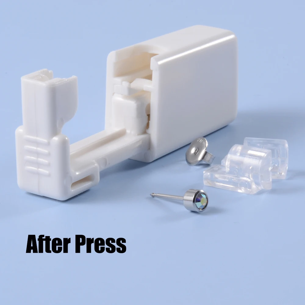 24 unids/caja unidad de pistola para Piercing en la oreja desechable, herramienta de perforación estéril segura, Kit de máquina, Mini pendiente de 3mm, joyería para niños y adultos, venta al por mayor
