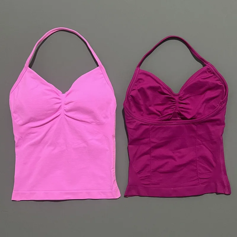 Camiseta Deportiva de Yoga para Mujer, Color Sólido, Sin Mangas, Secado Rápido, Transpirable, Elástica, Ajustada, para Gimnasio, Entrenamiento, Running, Fitness, Suave al Tacto