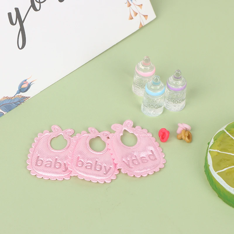 Casa de muñecas en miniatura para bebés, juego de biberones, chupete, accesorio de guardería, regalo, 3 piezas, 1:12